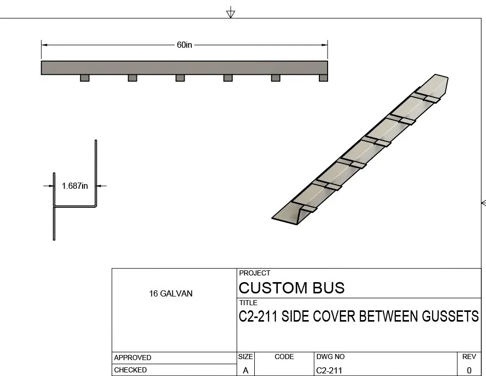 Part #C2-211: C2-211 Outer Floor Frame Ra… | Custom Bus & Truck Panels