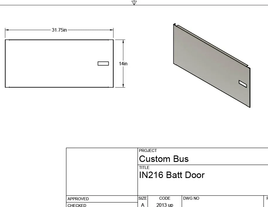 IN216 Battery Box Door 2013+ - International/Amtran replacement part #IN216